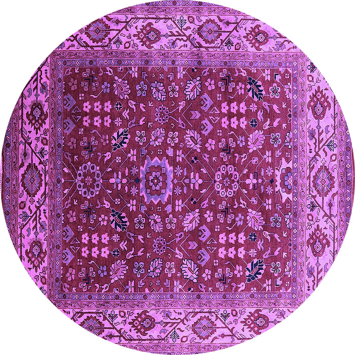 Round Oriental Purple Traditional Rug, urb2630pur