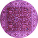 Round Oriental Purple Traditional Rug, urb2630pur