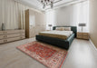 Mid-Century Modern Red Oriental Rug in a Bedroom, urb2630