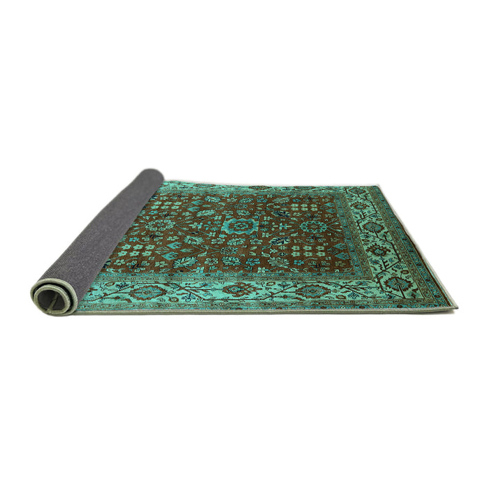 Sideview of Oriental Turquoise Traditional Rug, urb2630turq