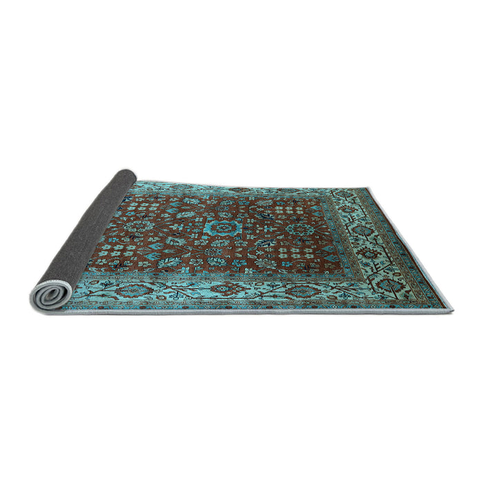Sideview of Oriental Light Blue Traditional Rug, urb2630lblu