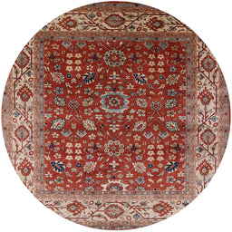 Round Machine Washable Industrial Modern Red Rug, wshurb2630