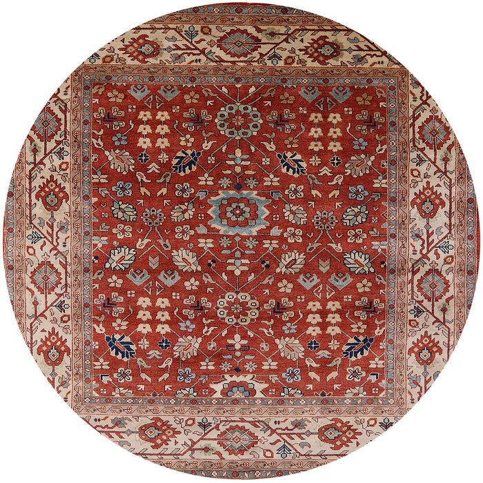 Round Machine Washable Industrial Modern Red Rug, wshurb2630