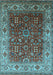 Machine Washable Oriental Light Blue Traditional Rug, wshurb2630lblu