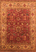 Machine Washable Oriental Orange Traditional Area Rugs, wshurb2630org