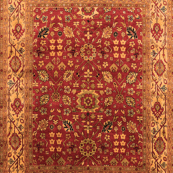 Machine Washable Oriental Orange Traditional Area Rugs, wshurb2630org