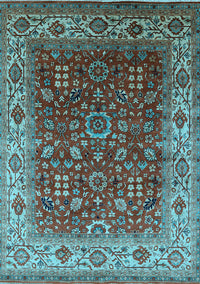 Oriental Light Blue Traditional Rug, urb2630lblu