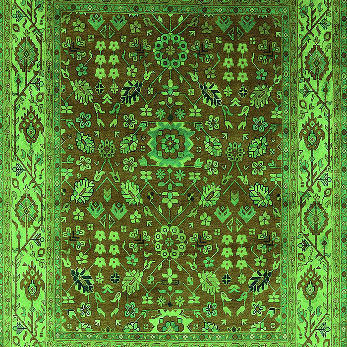 Oriental Green Traditional Rug, urb2630grn