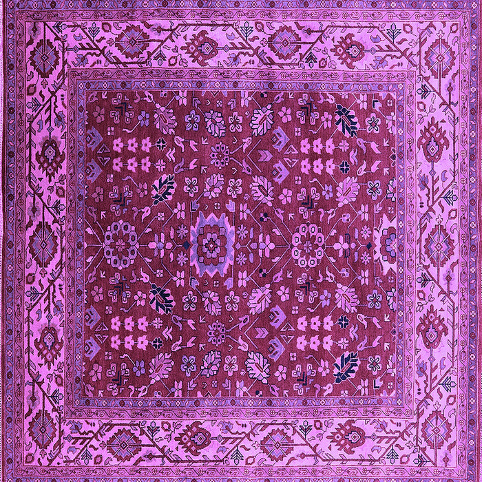 Square Machine Washable Oriental Purple Traditional Area Rugs, wshurb2630pur