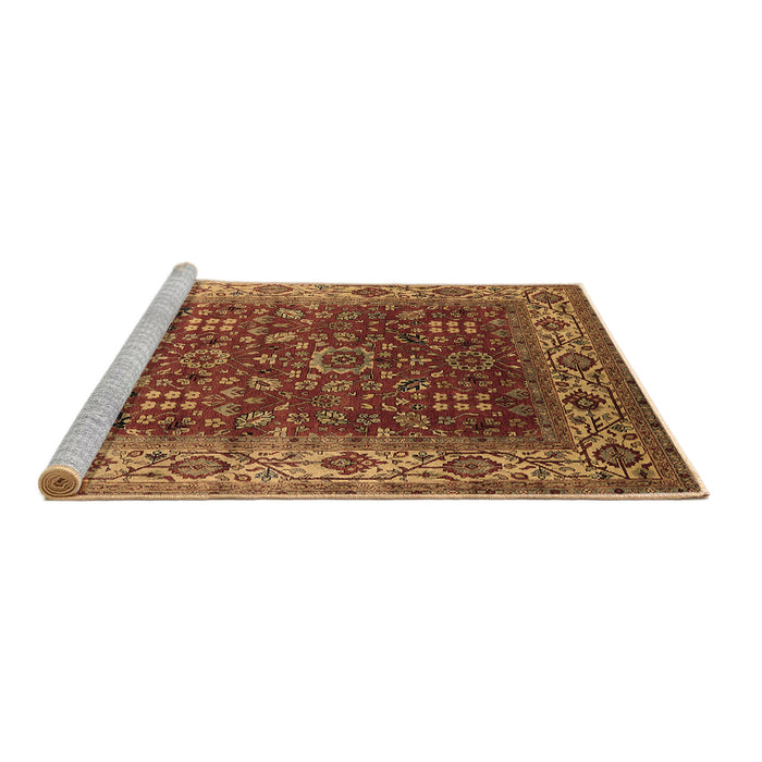Sideview of Machine Washable Oriental Brown Traditional Rug, wshurb2630brn