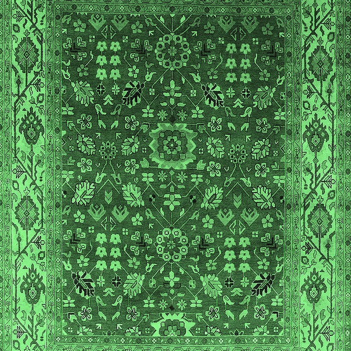 Machine Washable Oriental Emerald Green Traditional Area Rugs, wshurb2630emgrn
