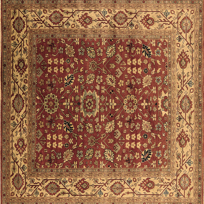 Square Machine Washable Oriental Brown Traditional Rug, wshurb2630brn