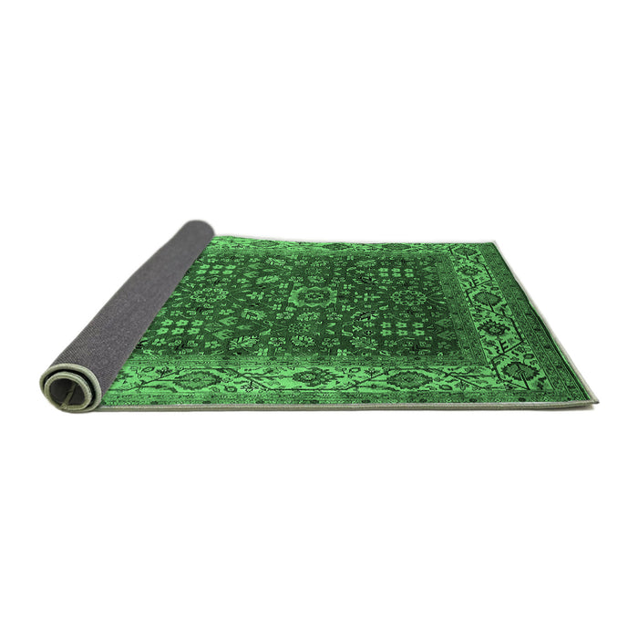 Sideview of Oriental Emerald Green Traditional Rug, urb2630emgrn