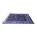 Sideview of Machine Washable Oriental Blue Traditional Rug, wshurb2630blu