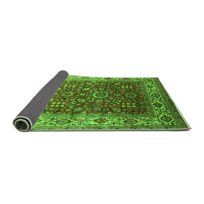 Sideview of Oriental Green Traditional Rug, urb2630grn