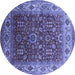 Round Oriental Blue Traditional Rug, urb2630blu