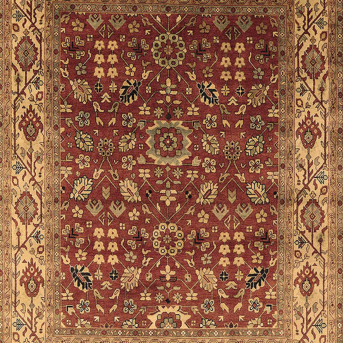 Machine Washable Oriental Brown Traditional Rug, wshurb2630brn