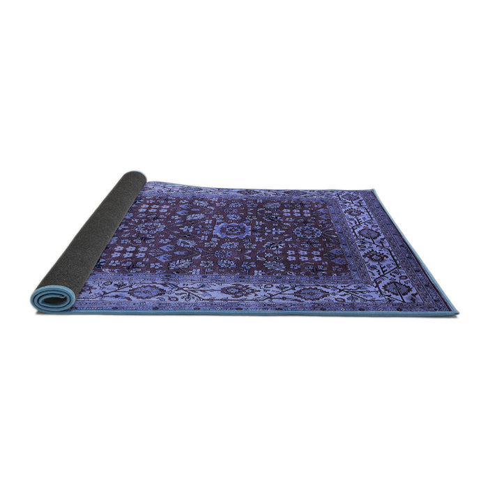 Sideview of Oriental Blue Traditional Rug, urb2630blu