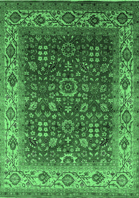 Oriental Emerald Green Traditional Rug, urb2630emgrn