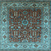 Square Oriental Light Blue Traditional Rug, urb2630lblu