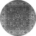 Round Oriental Gray Traditional Rug, urb2630gry
