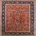 Square Mid-Century Modern Light Copper Gold Oriental Rug, urb2631