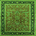 Square Oriental Green Traditional Rug, urb2631grn