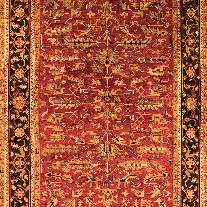 Machine Washable Oriental Orange Traditional Area Rugs, wshurb2631org