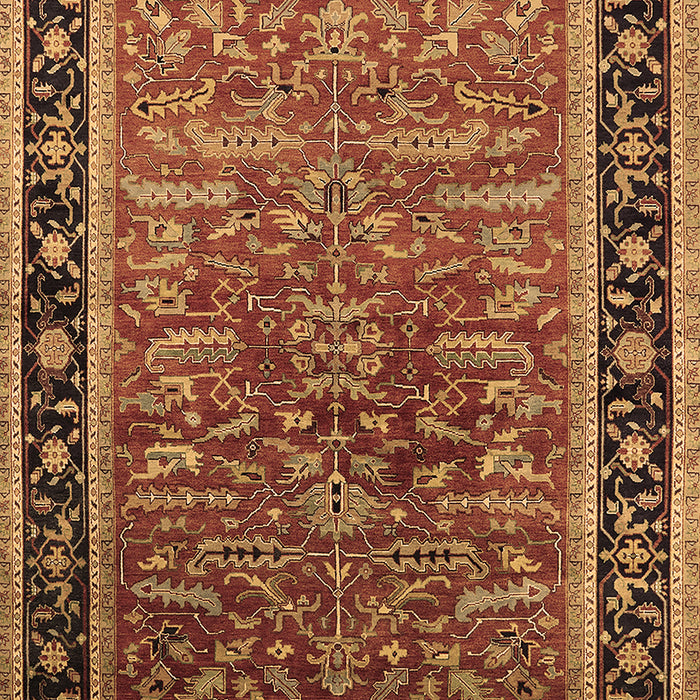 Machine Washable Oriental Brown Traditional Rug, wshurb2631brn