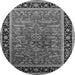 Round Oriental Gray Traditional Rug, urb2631gry