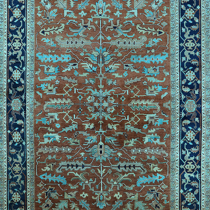 Machine Washable Oriental Light Blue Traditional Rug, wshurb2631lblu