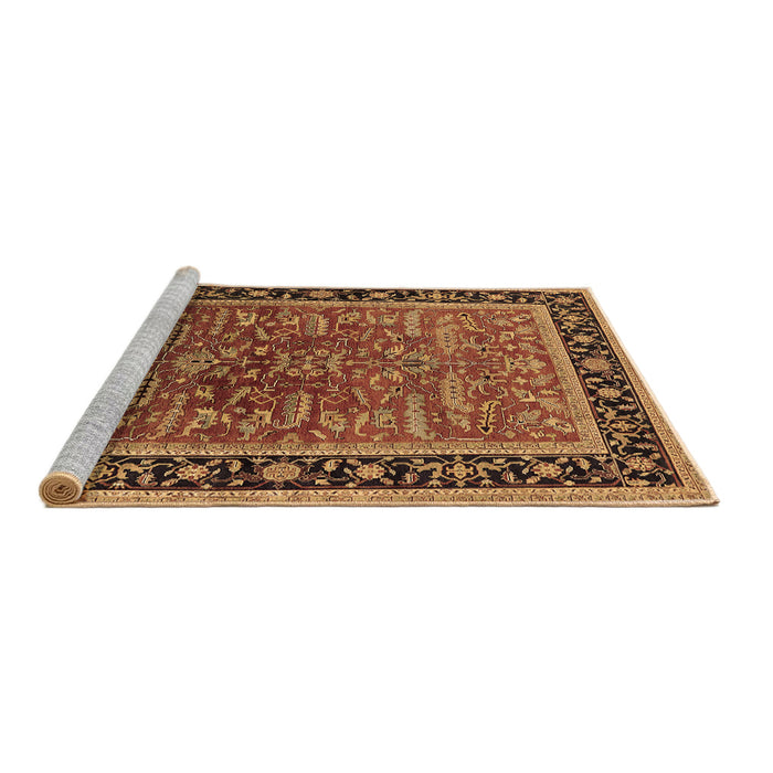 Sideview of Machine Washable Oriental Brown Traditional Rug, wshurb2631brn