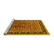 Sideview of Machine Washable Oriental Yellow Traditional Rug, wshurb2631yw