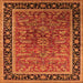 Square Oriental Orange Traditional Rug, urb2631org