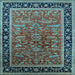 Square Oriental Light Blue Traditional Rug, urb2631lblu