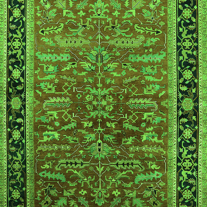 Machine Washable Oriental Green Traditional Area Rugs, wshurb2631grn