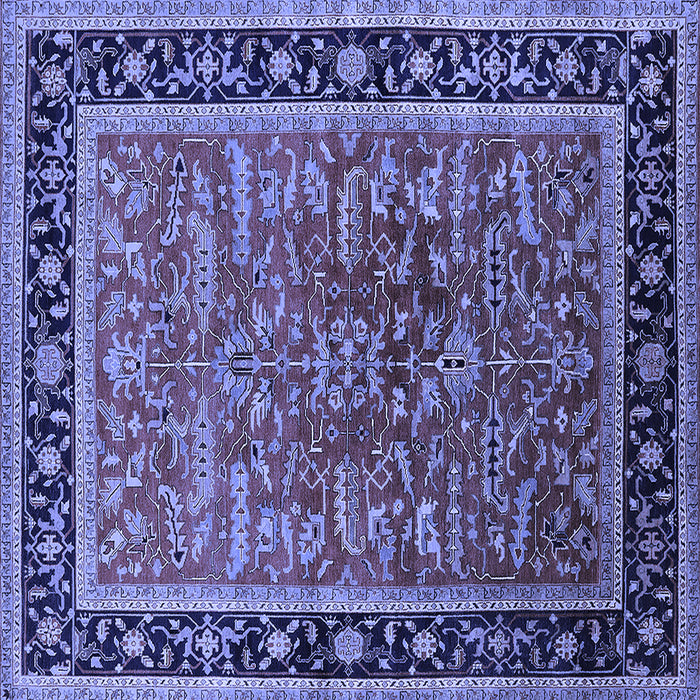 Square Oriental Blue Traditional Rug, urb2631blu