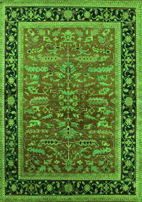 Oriental Green Traditional Rug, urb2631grn