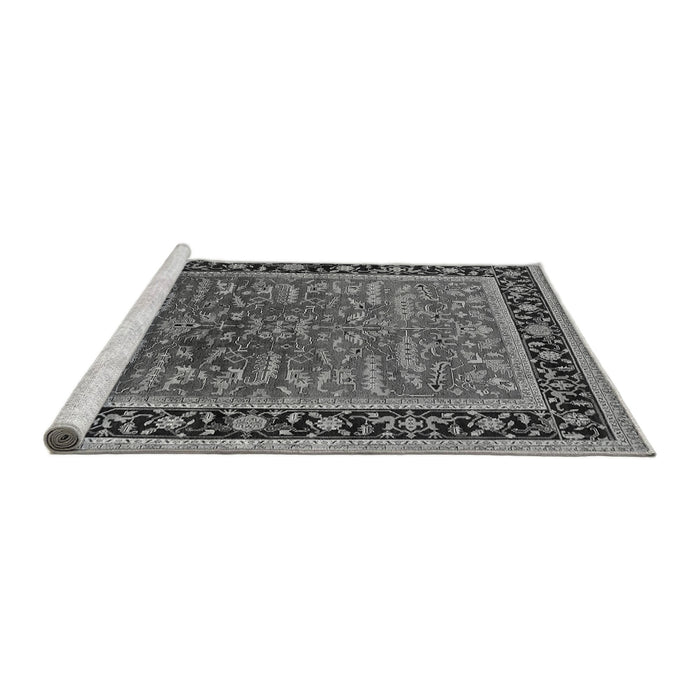 Sideview of Machine Washable Oriental Gray Traditional Rug, wshurb2631gry