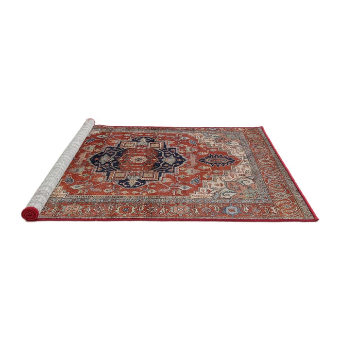 Sideview of Machine Washable Industrial Modern Fire Brick Red Rug, wshurb2632