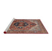 Sideview of Machine Washable Industrial Modern Fire Brick Red Rug, wshurb2632