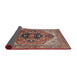 Sideview of Mid-Century Modern Fire Brick Red Persian Rug, urb2632
