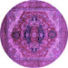 Round Machine Washable Persian Purple Traditional Area Rugs, wshurb2632pur