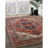 Mid-Century Modern Fire Brick Red Persian Rug, urb2632