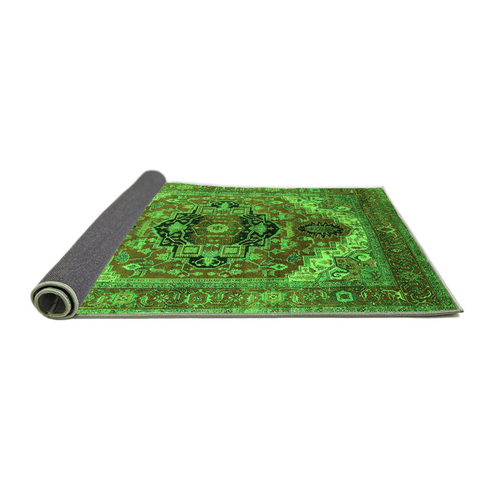 Sideview of Persian Green Traditional Rug, urb2632grn