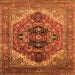 Square Persian Orange Traditional Rug, urb2632org