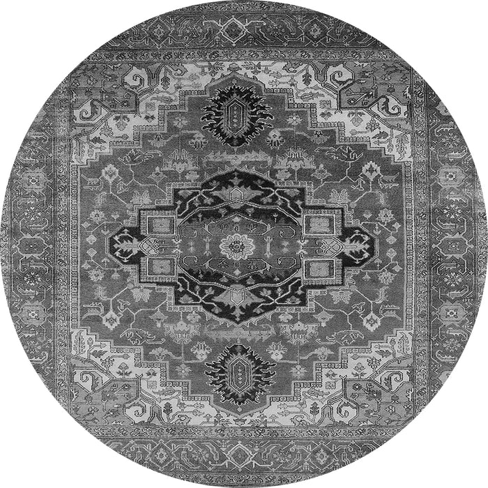 Round Persian Gray Traditional Rug, urb2632gry