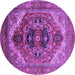 Round Persian Purple Traditional Rug, urb2632pur