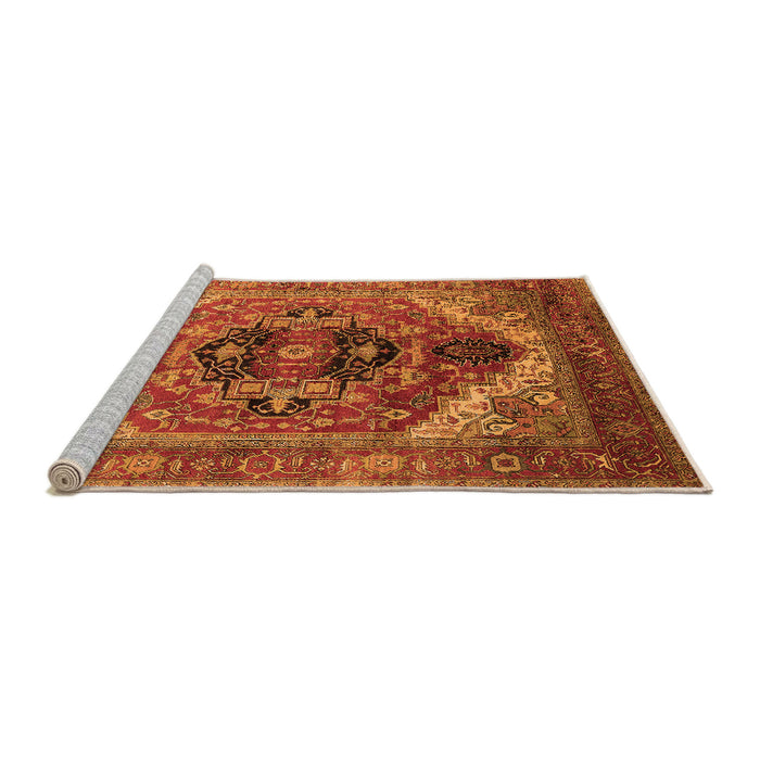 Sideview of Machine Washable Persian Orange Traditional Area Rugs, wshurb2632org