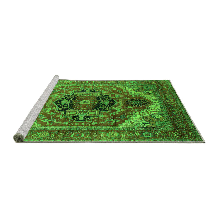 Sideview of Machine Washable Persian Green Traditional Area Rugs, wshurb2632grn